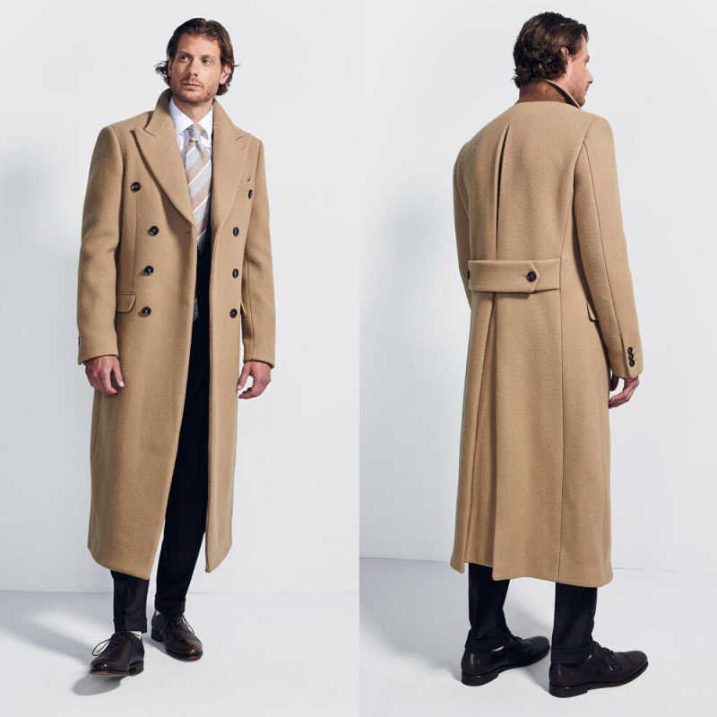 Men'S Formal Wear No Suit - Winter Camel Trench Coat Retro Double