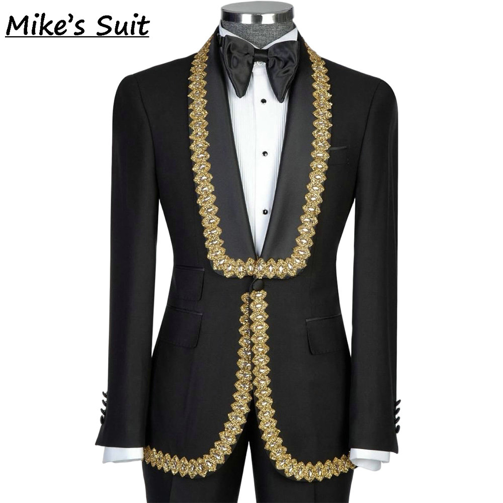 Men'S Formal Wear No Suit - Black Formal Men Suits Gold Edge