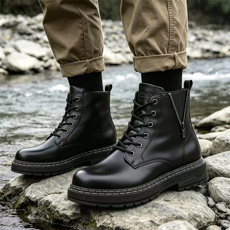 Mens Formal Look - Classic Leather Look Chelsea Boots for