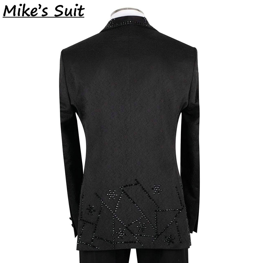 Black Jacquard Gems Beading 2  - đánh giá và giá Men'S Formal Wear No Suit