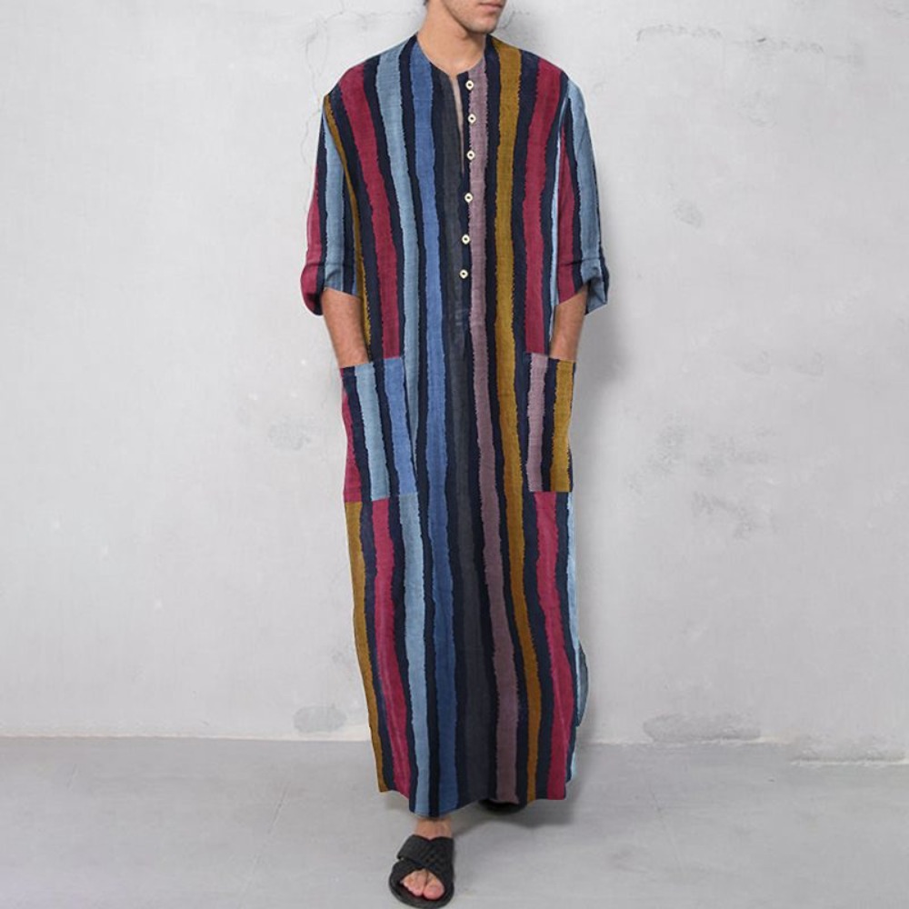 2026 New Striped Printed Musli - đánh giá và giá Men Formal Wear Shirts