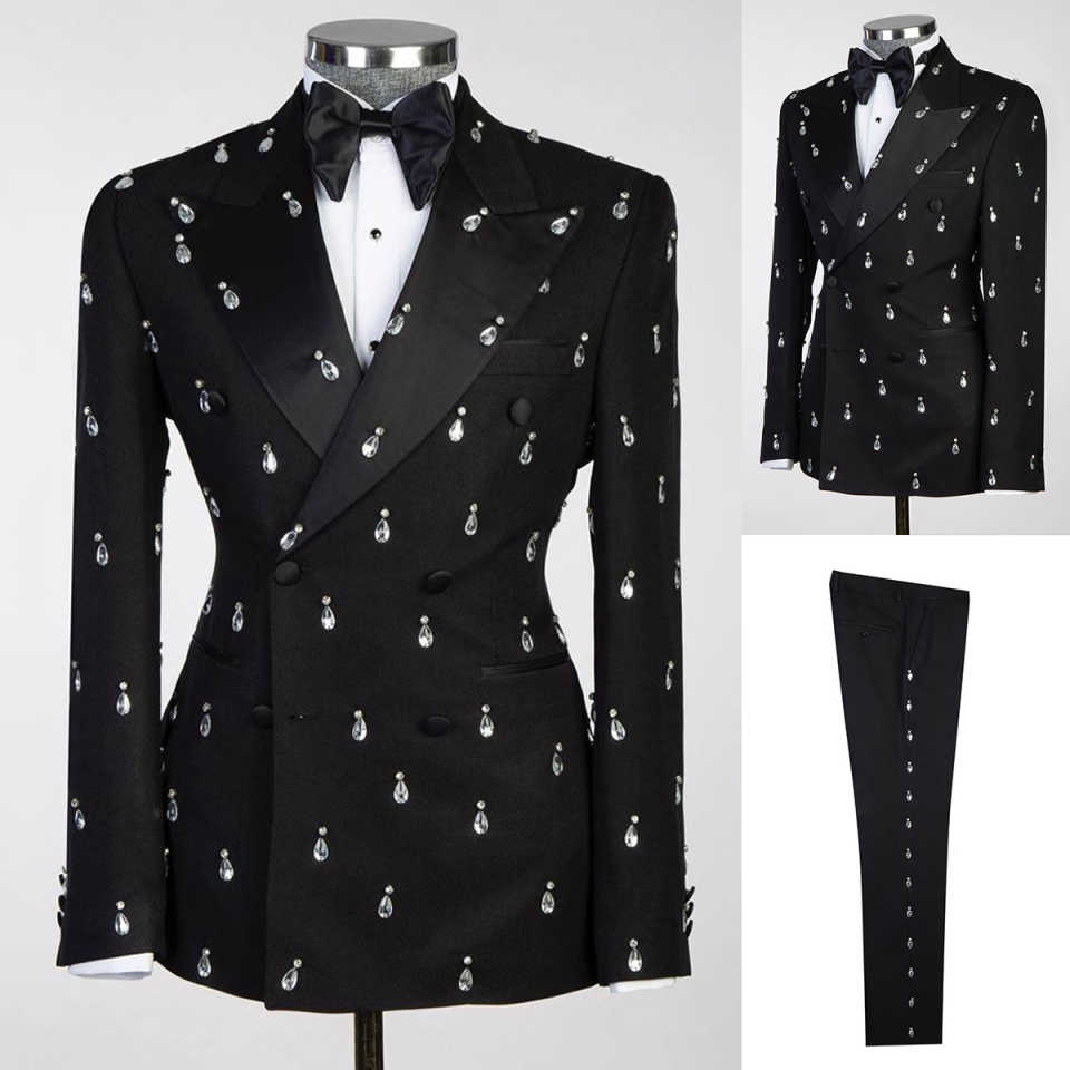 Large Crystal Groom Wedding Tu - đánh giá và giá Large Men Formal Wear